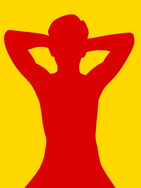 赤と黄色の形の男の色 — ストック写真