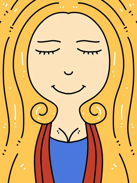 Art Color Cute Woman Cartoon — Stock Photo, Image