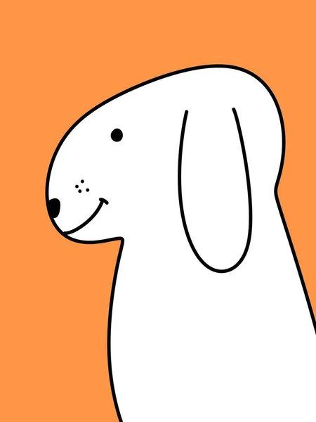 Χαριτωμένο Σκυλί Κινουμένων Σχεδίων Πορτοκαλί Φόντο — Φωτογραφία Αρχείου