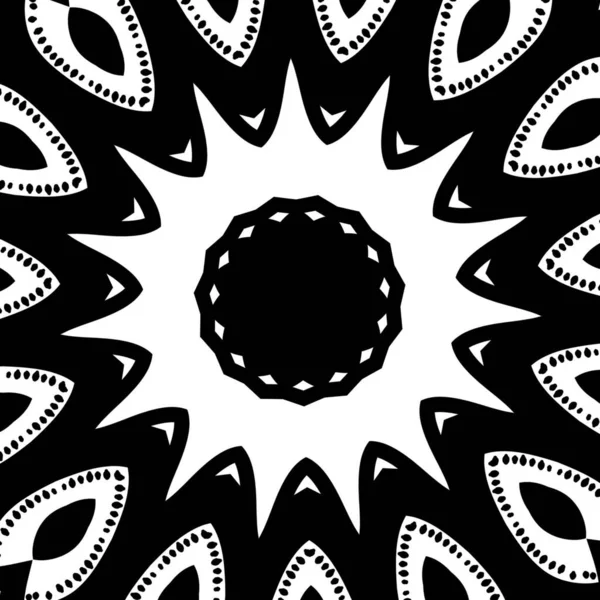Patroon Van Zwarte Witte Mandala — Stockfoto