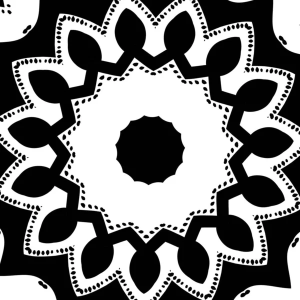 Чорно Білий Візерунок Мандали — стокове фото