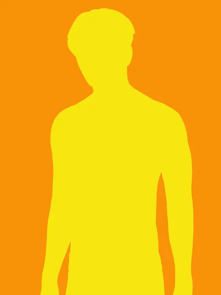 Homem Silhueta Fundo Amarelo — Fotografia de Stock