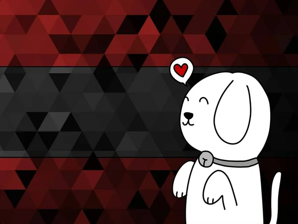 Cute Dog Cartoon Color Background — Stock Photo, Image