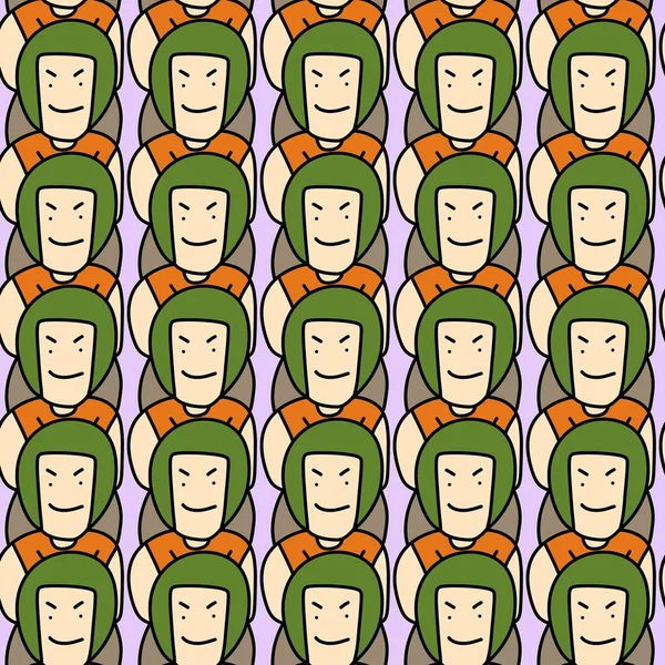 seamless pattern of cute man cartoon