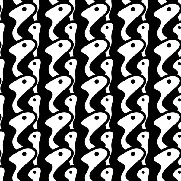Abstract Naadloos Patroon Met Zwart Witte Lijnen — Stockfoto