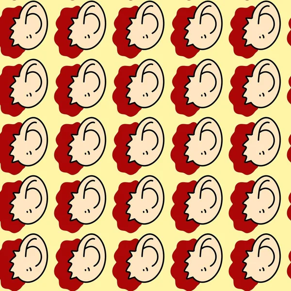 seamless pattern of ear cartoon