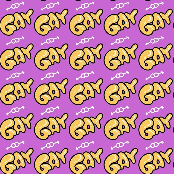 Seamless Pattern Text Gay Cartoon — ストック写真
