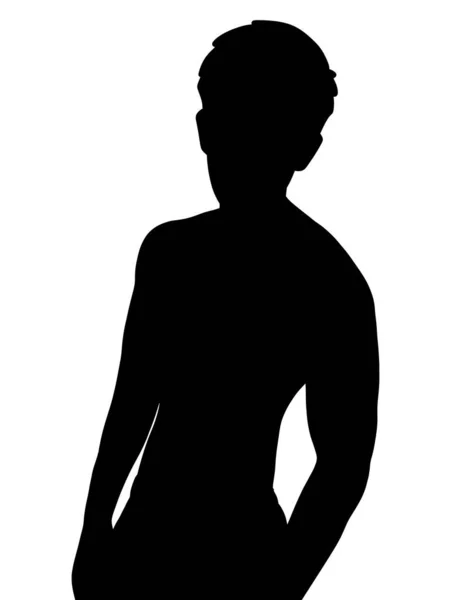 Silhouette Man White Background — Stock Photo, Image