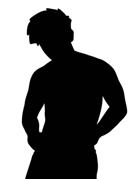 Silhouette Eines Mannes Auf Weißem Hintergrund — Stockfoto