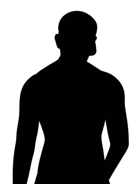 Homme Forme Noire Sur Fond Blanc — Photo