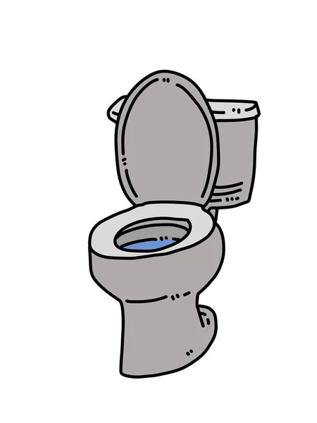 Doodle Toilet Bowl Icon White Background — Photo