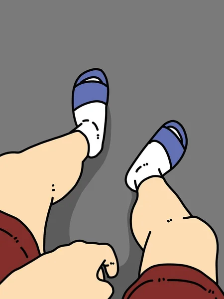 Noga Stopa Człowiek Kreskówka — Zdjęcie stockowe