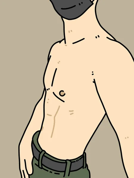 Corpo Uomo Cartone Animato Sfondo Marrone — Foto Stock