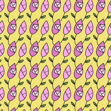 Çiçek karikatürünün kusursuz deseni