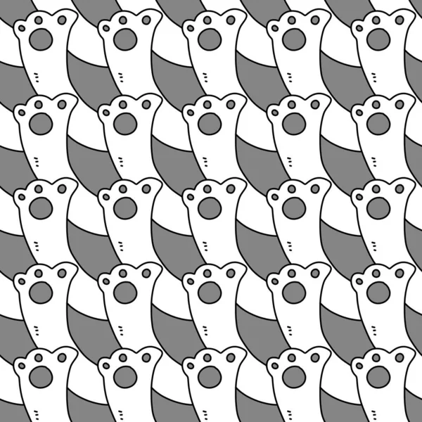 Seamless Pattern Foot Bear Cartoon — 스톡 사진
