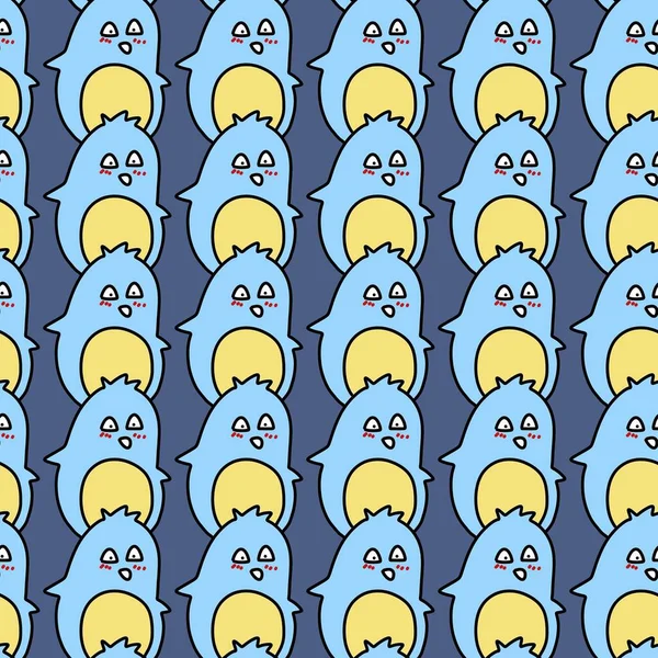 Seamless Pattern Cute Penguin Cartoon — 스톡 사진