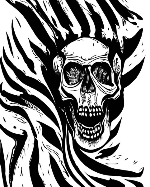 Art Skull Black White Pattern — 스톡 사진
