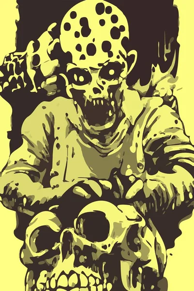 Художественный Цвет Зомби Мультфильма — стоковое фото