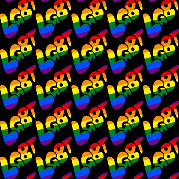 Seamless Pattern Colorful Text Lgbt — Stock Photo, Image