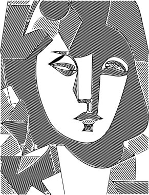 siyah ve beyaz kadın yüzü 