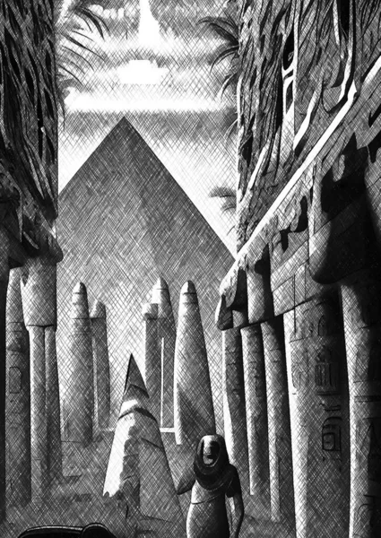 Mısır Görünümlü Siyah Beyaz — Stok fotoğraf