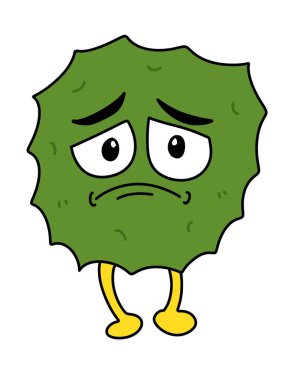 Beyaz arkaplanda virüs çizgi filmi