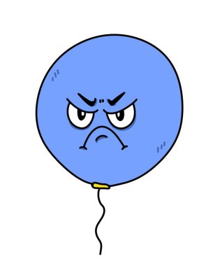 Beyaz arkaplanda sevimli balon karikatürü