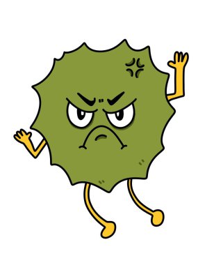 Beyaz arkaplanda virüs çizgi filmi