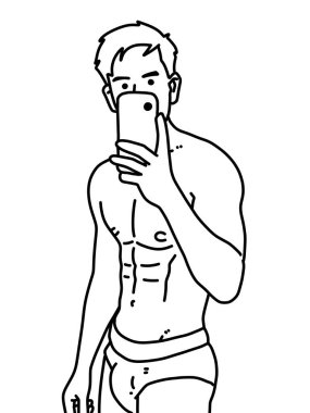 Siyah ve beyaz renkli insan çizgi filmi.