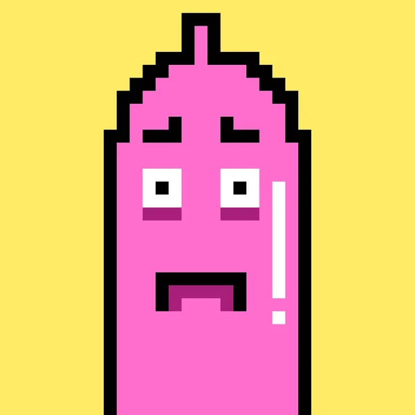 Pixel Art Condom Cartoon —  Fotos de Stock