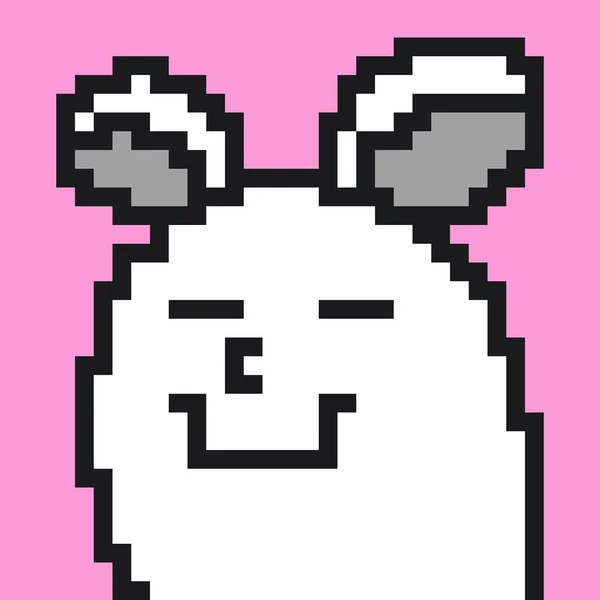 Pixel Art Cute Rabbit Cartoon — 스톡 사진