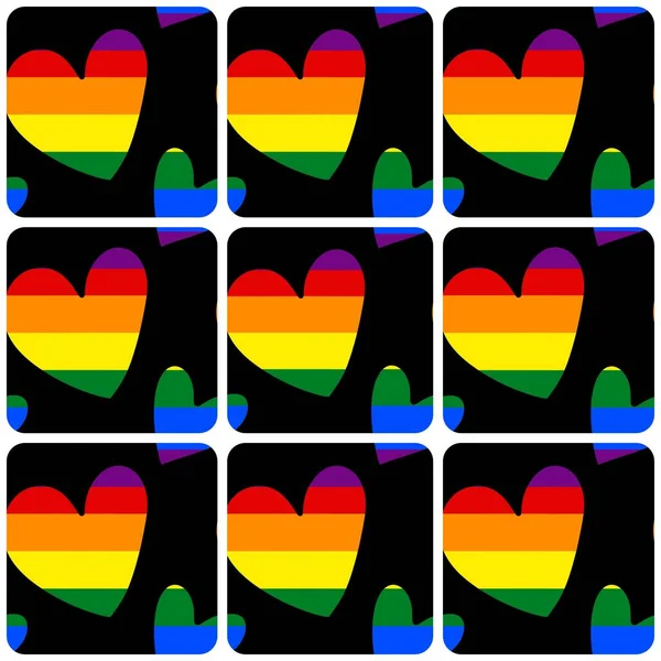 Bandeiras Coloridas Arco Íris Forma Coração — Fotografia de Stock