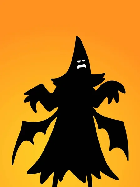 Black Evil Monster Orange Background — Foto de Stock