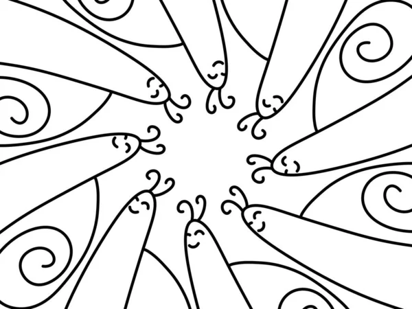 Black White Snail Cartoon Coloring — Stock Photo, Image