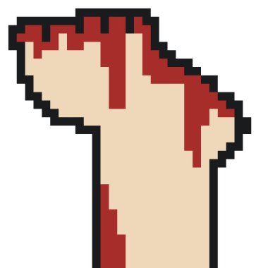 pixel art of foot zombie