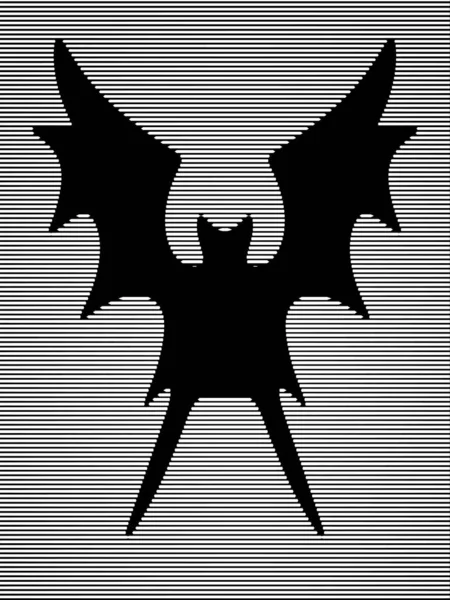 蝙蝠卡通片黑白对照 — 图库照片