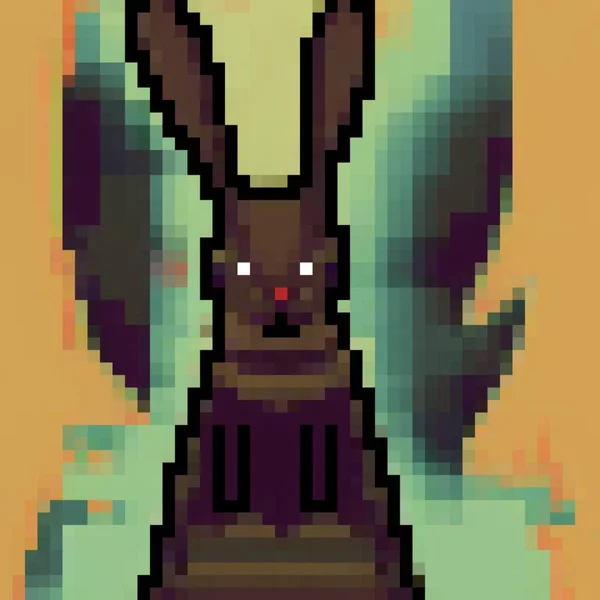 pixel art of a rabbit cartoon