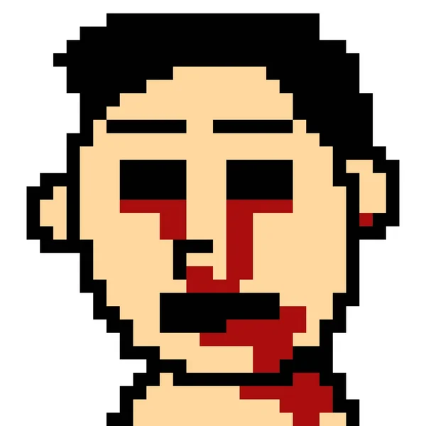 Pixel Art Zombie Head Facetoon — Fotografia de Stock