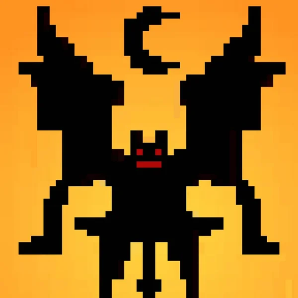 Pixel Art Bat Skull — 스톡 사진