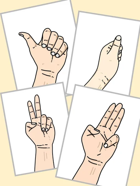Kézzel Rajzolt Illusztráció Üres Jelet Tartó Emberi Kézről — Stock Fotó