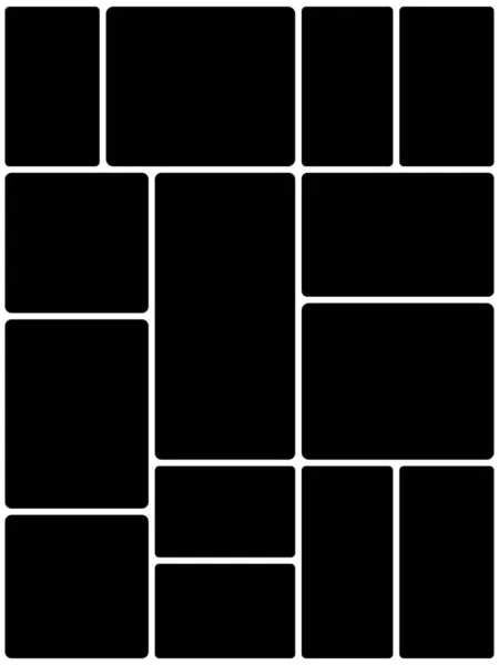Set Black White Square Backgrounds — 스톡 사진
