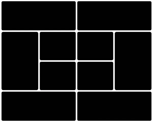 Set Van Zwart Witte Vierkante Achtergronden — Stockfoto