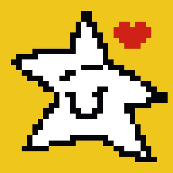 Pixel Art Star Cartoon — Foto Stock