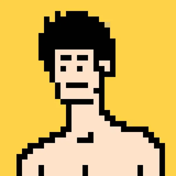 Pixel Sztuka Słodkie Człowiek Kreskówka — Zdjęcie stockowe