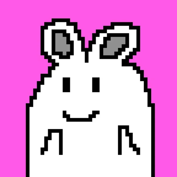 Піксельне Мистецтво Кролика Мультфільм — стокове фото