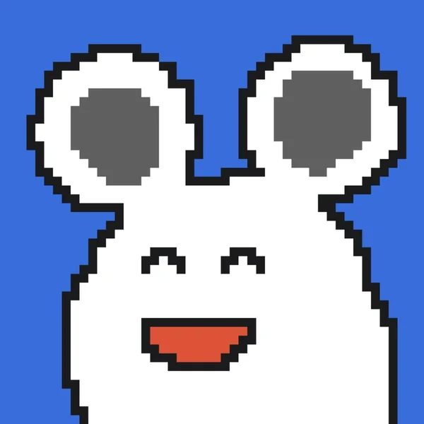 Pixel Art Cute Rat Cartoon — Foto de Stock