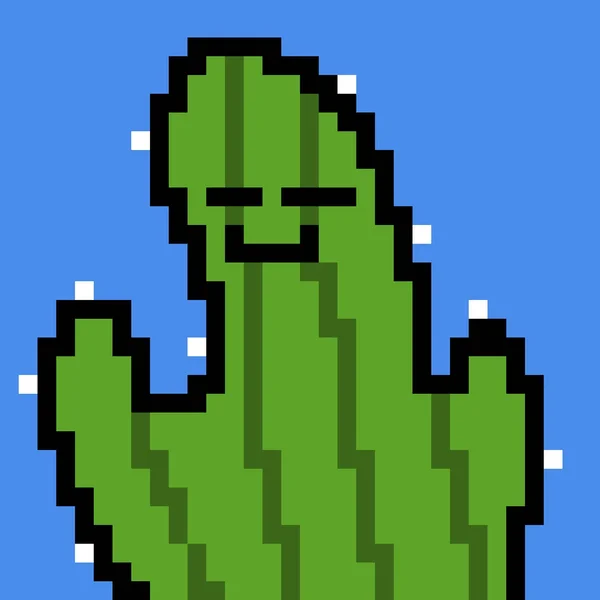 Egy Fával Rendelkező Kaktusz Pixelművészete — Stock Fotó