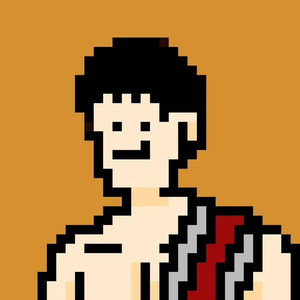 Pixel Art Cute Man Cartoon — 스톡 사진