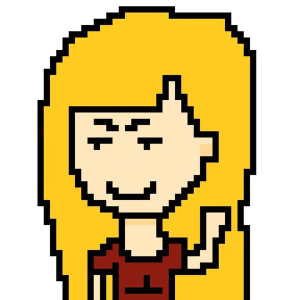 Pixel Art Cute Woman Cartoon — Foto de Stock