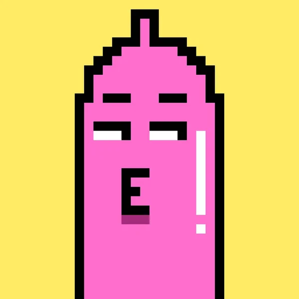 Pixel Art Cute Condom Cartoon — Photo
